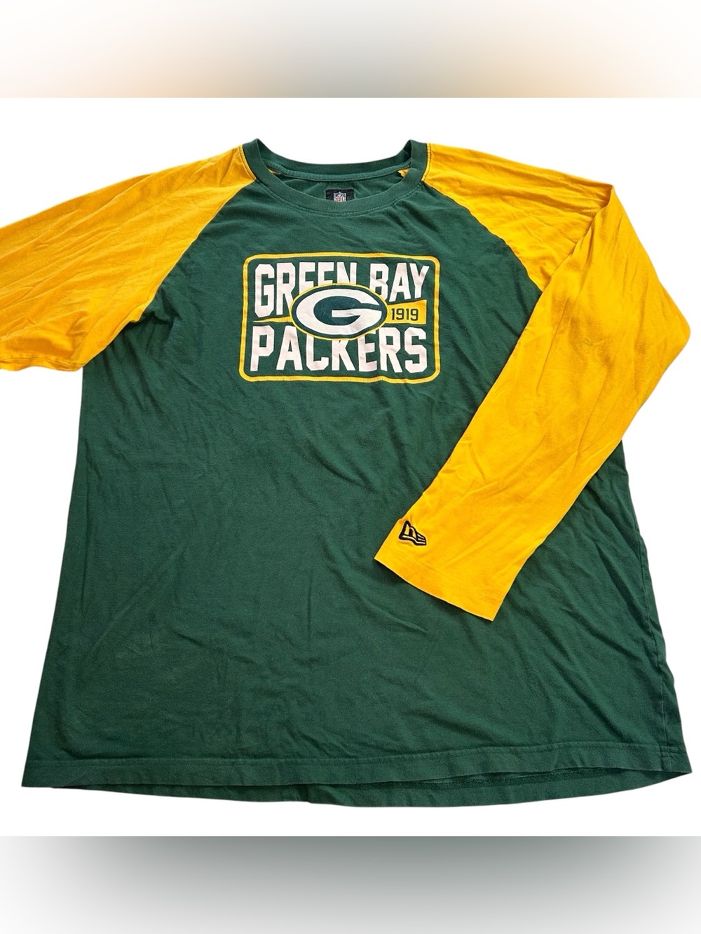 Green Bay Packers NFL New Era Men’s Raglan Long Sleeve T-Shirt Green size XL
